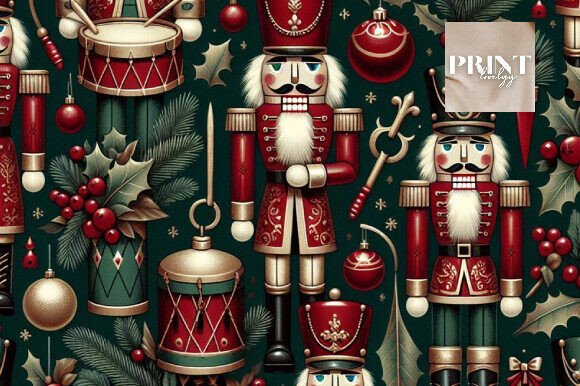 Download Traditional Nutcracker Christmas Pattern - Premium Resources