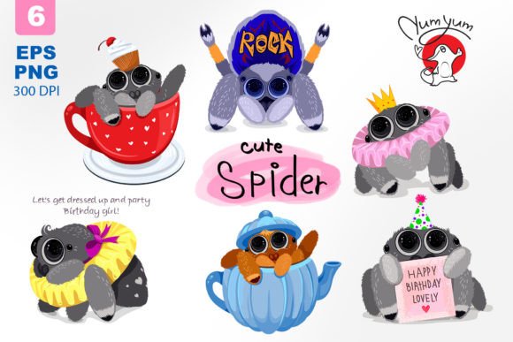 Download A Set of Cute Spiders - Spiders Collection