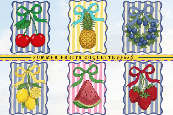 Download Retro Preppy Summer Fruits Coquette Png - Fruit Collection
