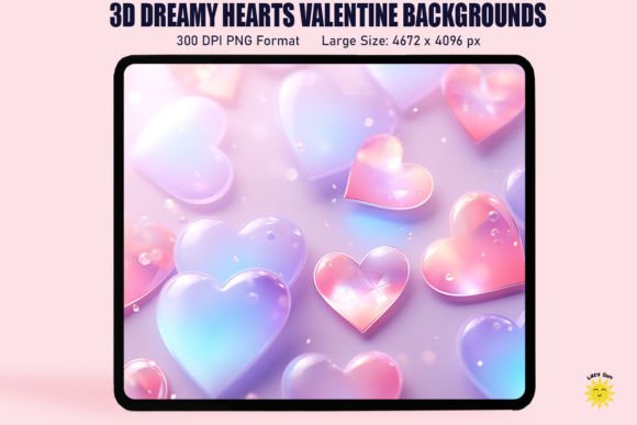 Download 3D Dreamy Hearts Valentine Background - Premium Bundle