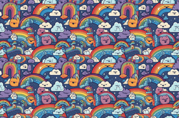 Download Retro Rainbow Pattern Colorful Patterns - Retro rainbow Collection