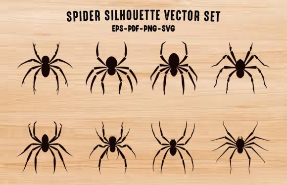 Download Spiders Black Silhouette Clipart Bundle - Spiders Collection
