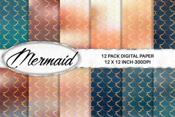 Download Mermaid Scales Digital Paper Background - Premium Resources