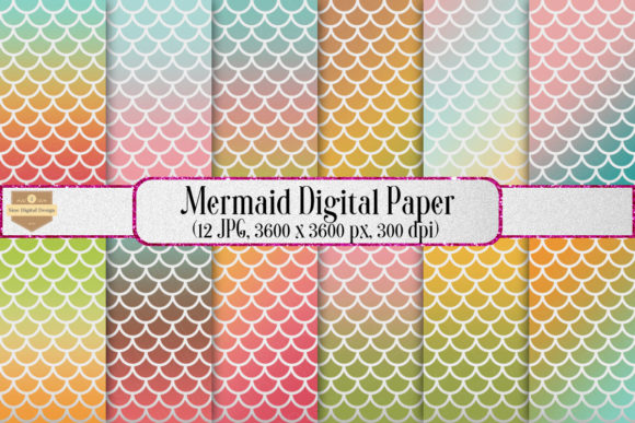 Download Mermaid Scales Background, Digital Paper - Mermaid scales background Collection