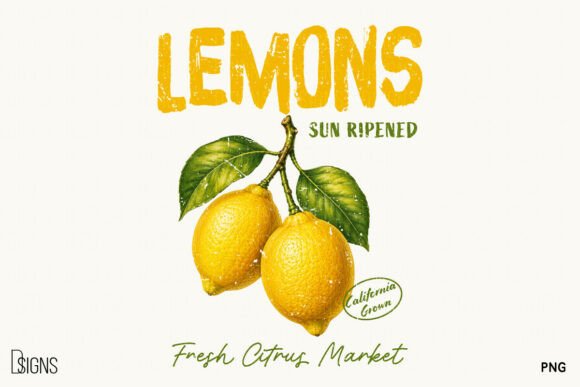 Download Retro Lemon Vintage Summer Fruit PNG - Fruit Collection